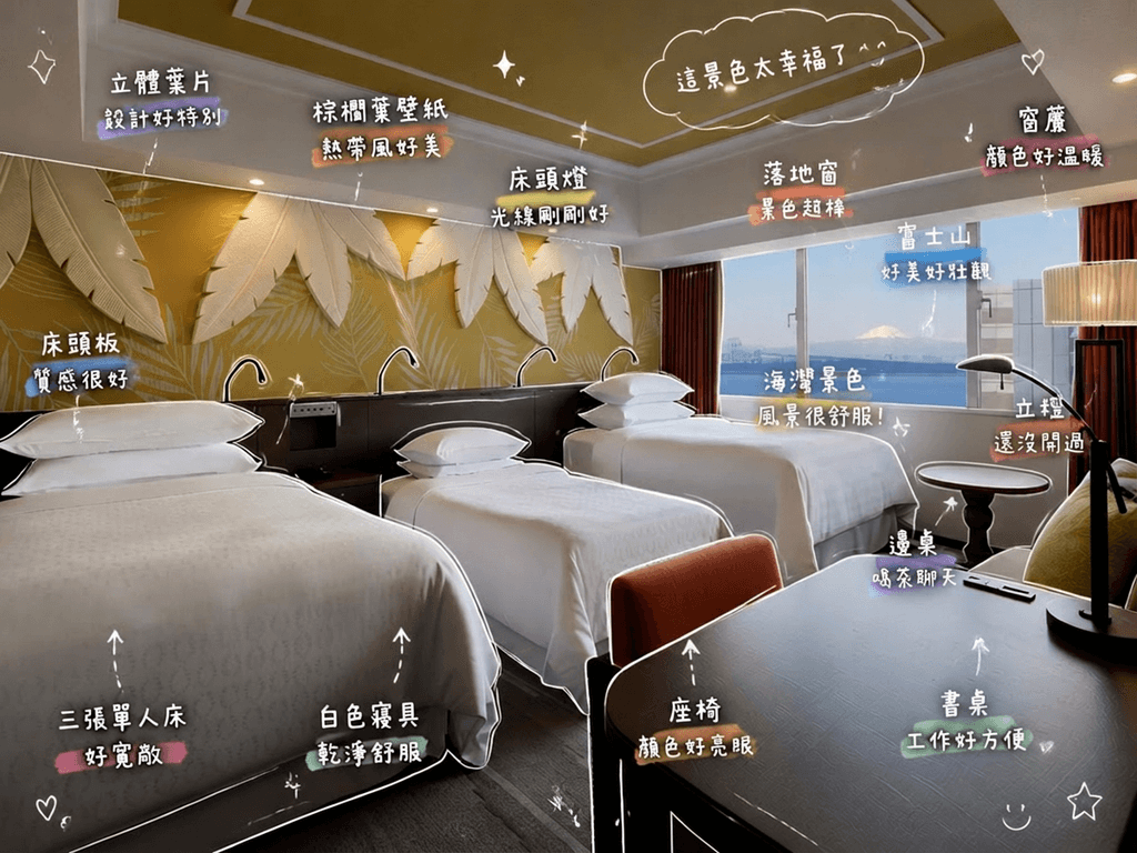 東京灣喜來登大飯店 (Sheraton Grande Tokyo Bay) 充滿度假奢華感的絕美海景客房與家庭房型實拍
