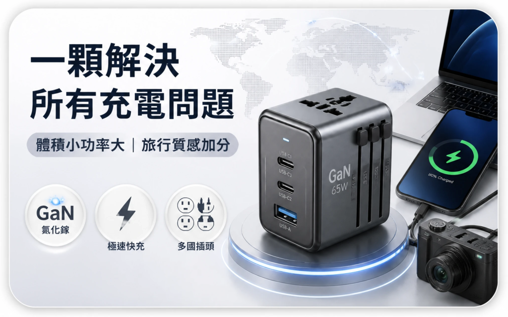 前往購買蝦皮 GaN 氮化鎵萬用轉接頭